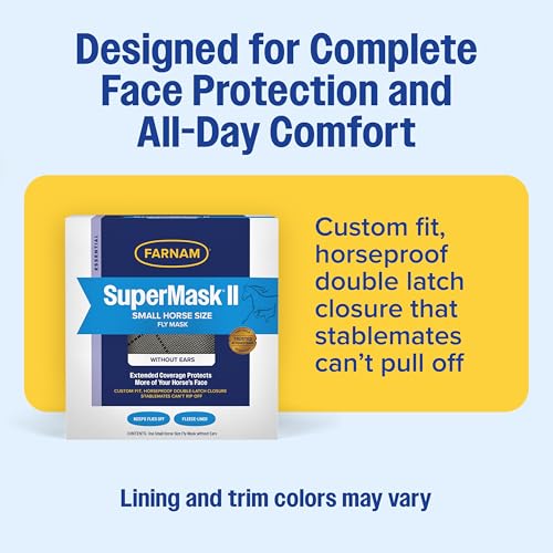 Farnam SuperMask II Horse Fly Mask Without Ears, Small Horse/Arabian Size - size: Small Horse/Arabian