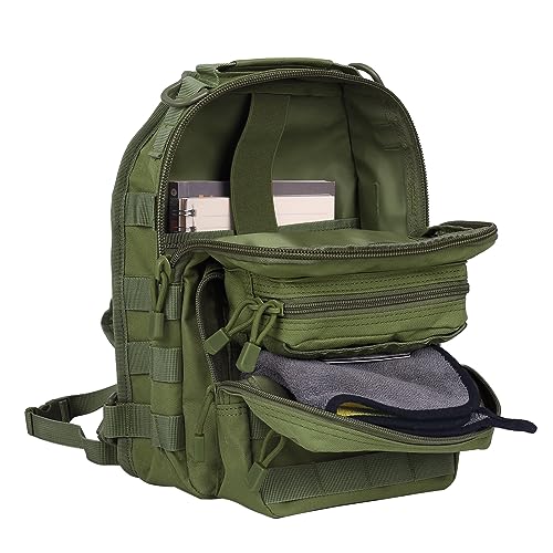 HAOMUK Tactical Sling Bag Backpack Military Rover Shoulder Sling Pack Small EDC Crossbody Chest Bag for Men - color: Green