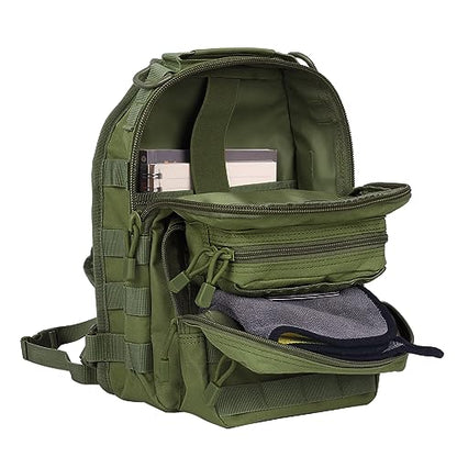 HAOMUK Tactical Sling Bag Backpack Military Rover Shoulder Sling Pack Small EDC Crossbody Chest Bag for Men - color: Green