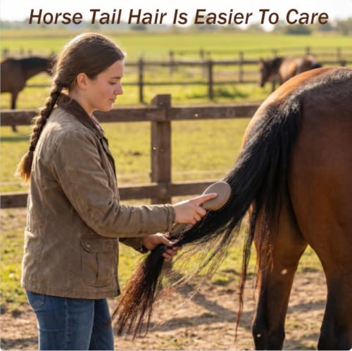 Horse Brush Mane and Tail Hair Comb with Professional Non-Slip Grip, Horse Grooming Tool Supplies, Brown