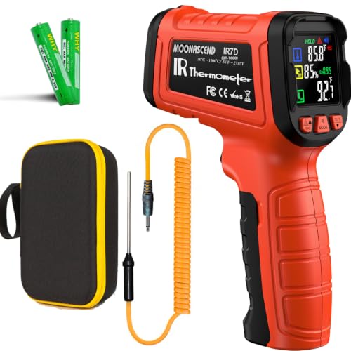 Infrared Thermometer Gun, -58°F to 2732°F, Dual-Mode 50:1 - color: Orange/-58°F to 2732°F and -4°F to 932°F