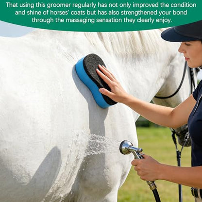 Horse Groomer Shower Sponge Grooming Tool for Cleaning and Massage,Reusable Versatility Brush Scrubber for Body Hair,1 Pack