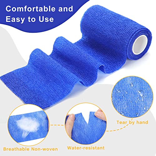 18 Pack Vet Wrap Self Adhesive Bandage Breathable Cohesive Bandage Wrap Rolls Waterproof Elastic Self Adherent Tape for Horses Athletic Wrist, 4 Inches by 5 Yards