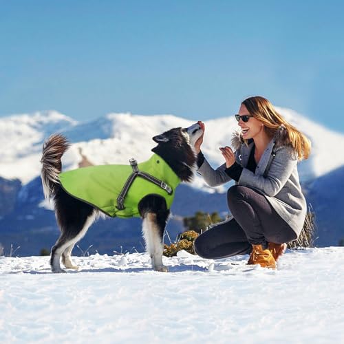 Dog Raincoat Waterproof Dog Hoodie Reflective Dog Raincoat Hooded Adjustable Rain Jacket for Small Medium Large Dogs Puppies (Green, S) - color: Green, size: S