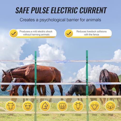 Happybuy Electric Fence Tape, 1640Ft 500M Polytape Fencing Hot Wire, 3/4" Width 6 Stainless Steel Strands for Reliable Conductivity, UV & Rust Resistance, Portable Polywire for Horse Cattle Livestock