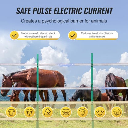 VEVOR Electric Fence Tape, 1640Ft 500M Polytape Fencing Hot Wire, 3/4" Width 6 Stainless Steel Strands for Reliable Conductivity, UV & Rust Resistance, Portable Polywire for Horse Cattle Livestock