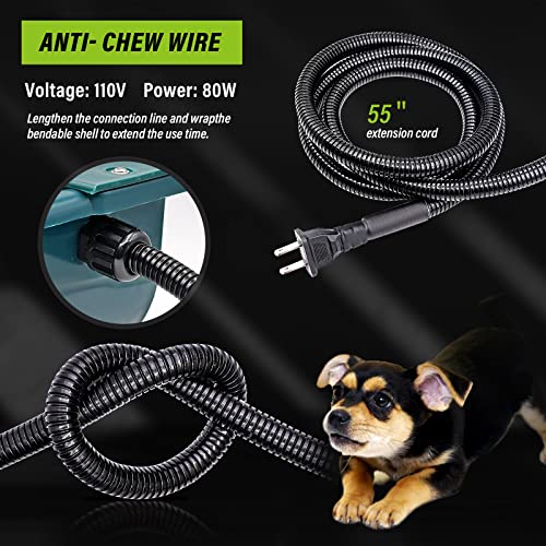 MINYULUA Automatic Heated Dog Water Bowl Large Capacity Livestock Waterer Outdoor Pet Thermal-Bowl Drinking Bowl for Dogs Horse Cattle Cow Goat Pig Animal - color: green