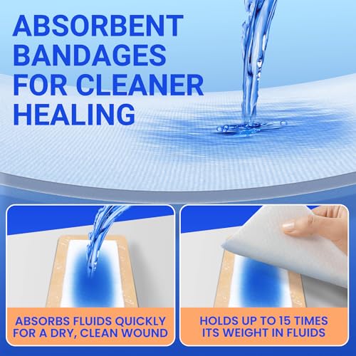 Large Waterproof Bandages 4x8 Silicone Foam Dressing Sensitive Skin, 5 PCS - style: 4"x8"(5PCS)
