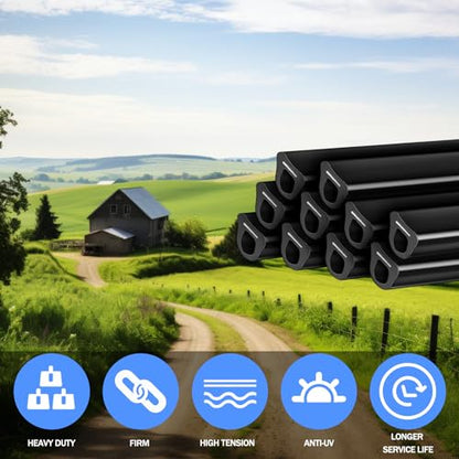 Pushglossy 50 Pcs 20" Electric Fence Underground Wire Insulator Corner Post