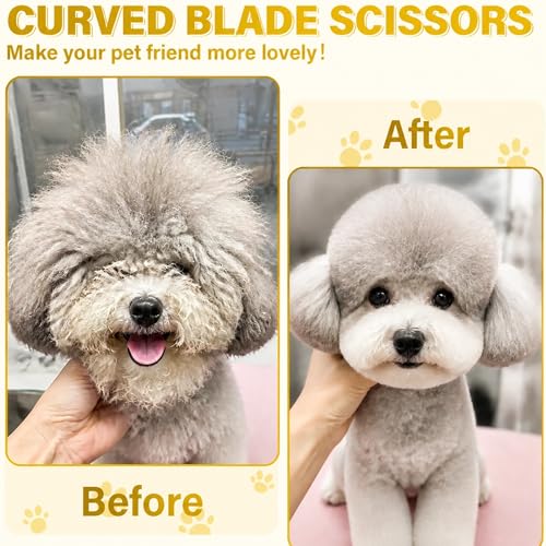 7" Curved Thinner Dog Scissor, Curved Chunker Scissors, 28 Teeth - size: Curved Chunker
