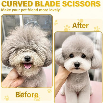 7" Curved Thinner Dog Scissor, Curved Chunker Scissors, 28 Teeth - size: Curved Chunker