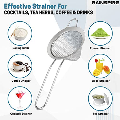 Fine Mesh Strainers Reinforced Anti-Break Handle Drink Tea Strainer Sliver - color: Silver