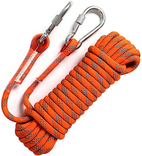 Static Climbing Ropes 35FT,50FT,100FT,150FT,200FT,250FT(Diam 10mm,16mm) - color: Orange(diam 10mm), size: 35 FT