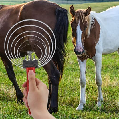 6 Rings Reversible Stainless Steel Curry Comb Sided Horse Brush