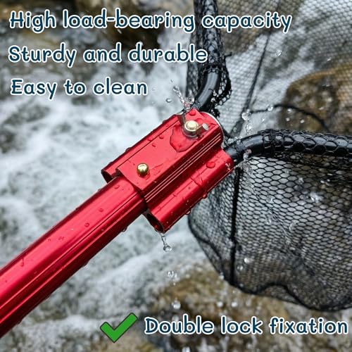 High Strength Heavy Duty Extra Large Aluminum Landing Net - Telescoping Handle (67-85inch), 27in Net Opening for Saltwater Fishing, Boat, Pier, River Angling