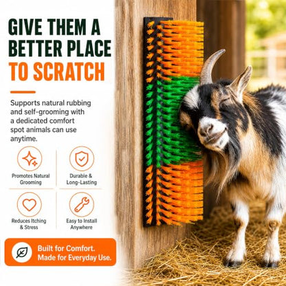 Livestock Scratching Brush 1-Pack — Cattle Horse Goat Pig Sheep Grooming Post, High-Visibility Animal Scratcher, Stress Relief Goat Toys for Summer Itch & Shedding - color: Yellow-1PCS