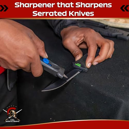 Samurai Shark Tungsten Carbide Knife Sharpener – Your Ultimate Blade Buddy for Every Task! Sharpen Scissors, Kitchen Knives, Lawn Tools, and More with Ease