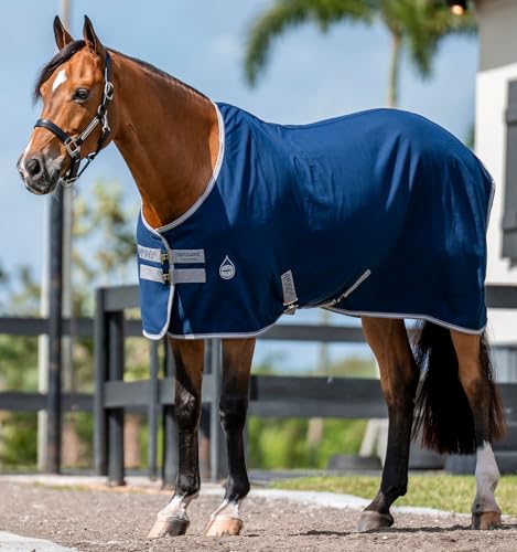 Horseware® Amigo® Stable Sheet - Navy/Titanium Grey & Silver, 78 inches - color: Navy/Titanium Grey & Silver, size: 78 inches