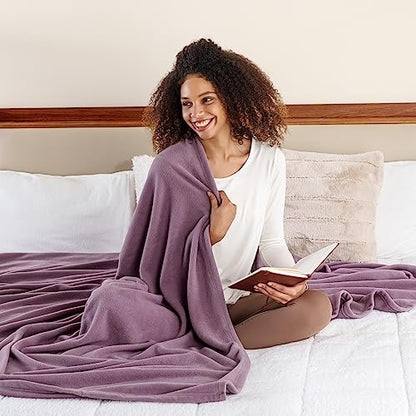 Berkshire Blanket Microfleece King Size Bed Blanket Lavender, Lightweight Soft Breathable Plush Micro Fleece Blanket for Bed Couch Sofa, 90x108 Inches - color: Lavender, size: King/Cal King