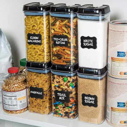 Shazo 6 PC 1.2L Airtight Food Storage Containers with Lids BPA Free Plastic - color: Black