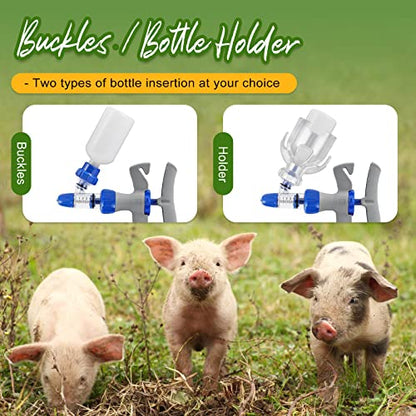 NEWTRY 5ml Livestock Syringe Adjustable Continuous Syringe with 10 Needles