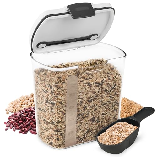 ProKeeper 2.5-Quart Grain Storage Container with Hinged Lid, Clear – BPA-Free, Airtight Seal, 5.5 x 7.65 x 7.25" - size: 1 Piece