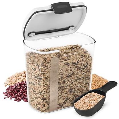 ProKeeper 2.5-Quart Grain Storage Container with Hinged Lid, Clear – BPA-Free, Airtight Seal, 5.5 x 7.65 x 7.25" - size: 1 Piece