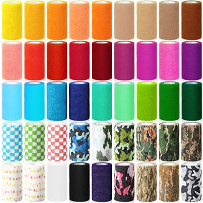 Newwiee 45 Rolls 4 in x 5 yd Cohesive Bandage Wrap, Self Adherent Tape