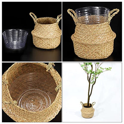 MECCANIXITY Plant Pot Saucer 9 Inch Plastic Round Flower Drip Tray for Indoor Outdoor, Clear Pack of 20 - size: 22.8x9cm