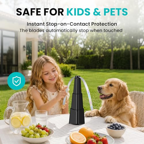 Fly Fans for Tables, Fly Fan Outdoor Indoor Keep Flies Away, Table Top Spinner with Holographic Blades, Flies Deterrent for Picnic, Restaurant, Party, Home, BBQ (4 Pack) - style: Modern
