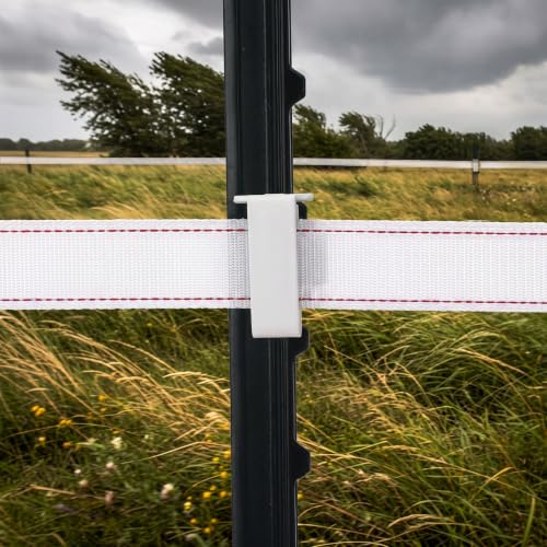 Chumia 100 Pcs T-Post Insulators Bulk for Electric Fence Polytape, White