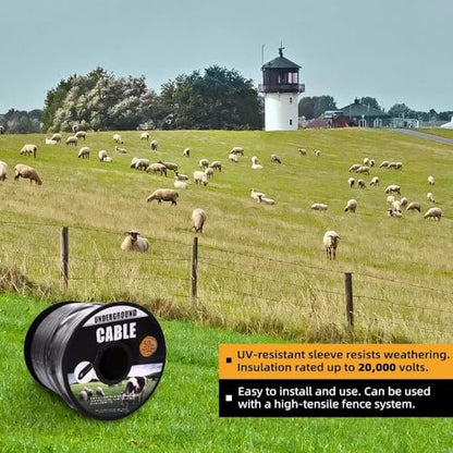 12 ½ Gauge Eeletric Fence Double Insulated Underground Wire, 2.5mm Underground Hard Cable, Direct Burial Electric Fence Wire, 50ft - size: 50 Ft