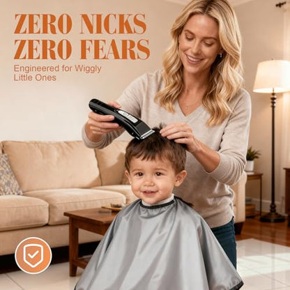 HAUSBELL Hair Clippers Cordless - Powerful Quiet Trimmer for Kids & Family | Powerful motor cuts all hair. Pre-installed blade – charge 2H, press ON. IPX7 washable. 4H battery. For kids, adults, pets