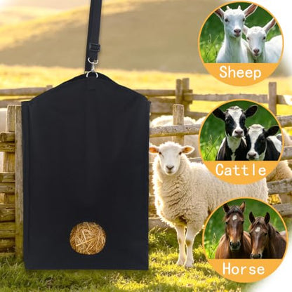 Hay Bag for Horses with Thoughtful Rear Tie-Down Design, 600D Oxford Fabric