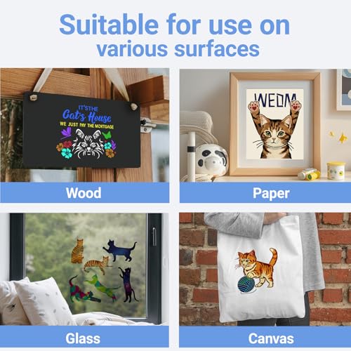 16 Pcs Cat Quote Stencils for Painting, Funny Pet Signs and Gifts 8 Inch - color: Cat