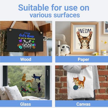 16 Pcs Cat Quote Stencils for Painting, Funny Pet Signs and Gifts 8 Inch - color: Cat