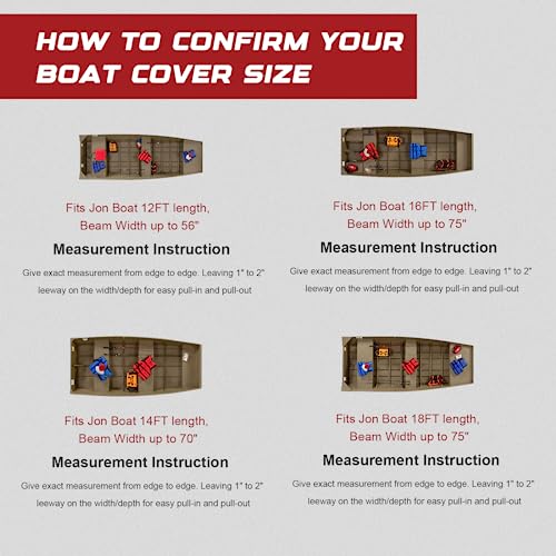 GOODSMANN 300D Trailerable Jon Boat Cover 12 ft, 56 in Beam Gray - size: Model A, 12ft Length, Beam Width to 56 inches