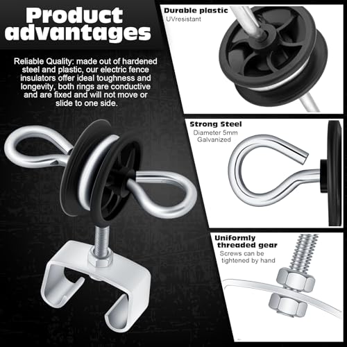 Gisafai 6 Pcs Electric Fence Gate Handles T Post Gate Handle Anchors