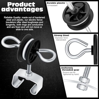 Gisafai 6 Pcs Electric Fence Gate Handles T Post Gate Handle Anchors
