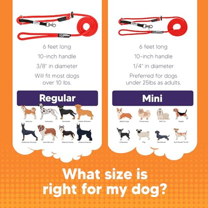 Heather's Heroes The Sidekick No-Pull Leash, Red, Mini - color: Red, size: Mini (1/4")