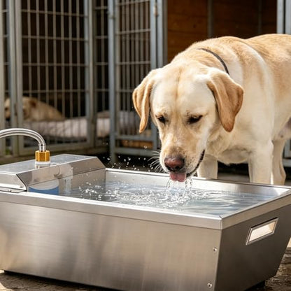 4Gal Dog Water Bowl Dispenser Automatic Livestock Water Trough