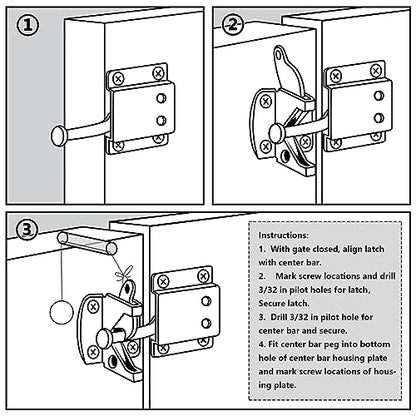 WellMade Self Locking Gate Latch Automatic Gravity Lever Door Lock for Wooden Fences, Heavy Duty Metal Gates, Vinyl Fence, Secure Pool, Garden Outdoor gate, Black with Screws