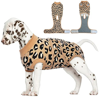 FUAMEY Dog Surgery Recovery Suit, Soft Breathable Neuter Suit for Male Dogs - color: Brown Leopard, size: Xs(back:8.3-11.4in,wt:4-7lbs)