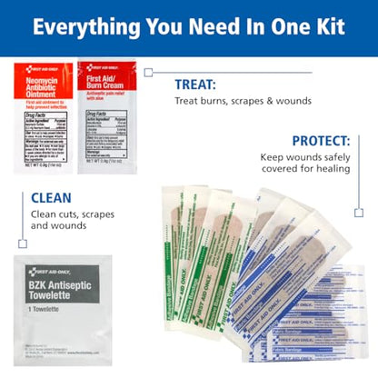 First Aid Only SmartCompliance 50-Person OSHA Compliant First Aid Kit for Business and Office Spaces - Large Plastic Cabinet - Emergency Supplies for Cuts, Bruises, and Scrapes - 245 Pieces