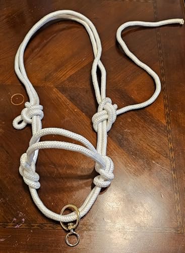 Handmade Nylon Halter, Professional Rope Headstall with Steel Swivel Ring, Suitable for Horses, Donkeys, and Cattle, Ideal for Farm or Stable Owners.