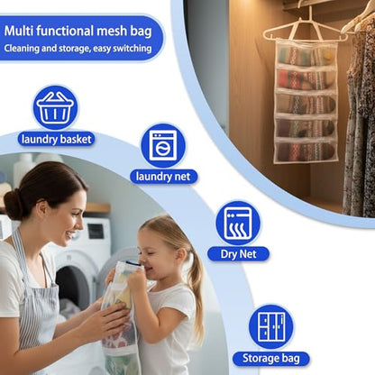 Mesh laundry bags for washing machine, can wash 10 pairs of socks, maintain shape, keep one pair,Laundry room organization suitable for socks and small items, 2pcs (Large) - size: Large