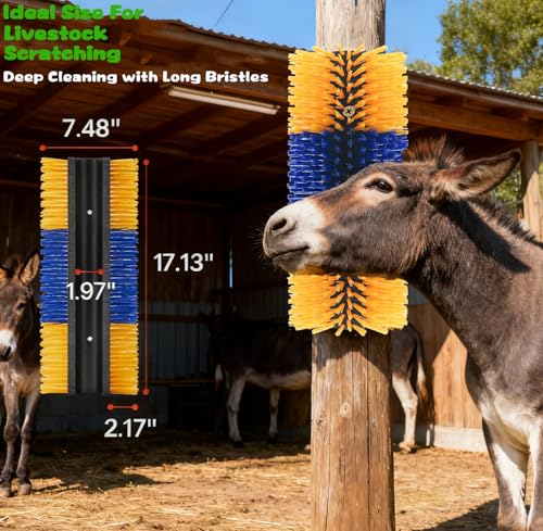2/4PCS Livestock Massage Brush, Horse Cow Goat Pet GroomingTools - size: 4pack