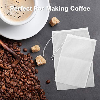 Boao 6 Pack Nut Milk Bags - Reusable Food Strainer Bags with Fine Mesh Nylon Drawstring, 3 Sizes