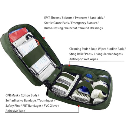 Carlebben EMT MOLLE Ifak Pouch Tactical MOLLE Medical First Aid Kit Utility Pouch Olive - color: Olive