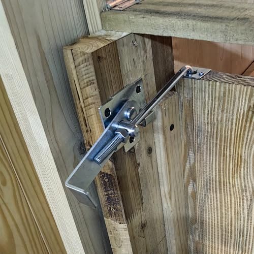 Zinc Barn Door Jamb Latch with Hook 7" Cam Latch Sliding Door, Keeping Doors Tight, Adjustable Latch Length, National Hardware Cam Action Jamb Latch